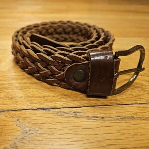 Men's Braided Leather Belt Brown